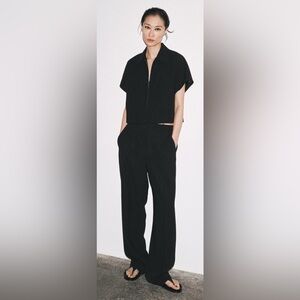 Zara Woman Collection Straight Leg Pants | Black | Front Pockets | S | NWT